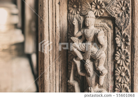 Archaeological, Close Up of carved art figures Archaeological, Close Up of carved art figures 55601068