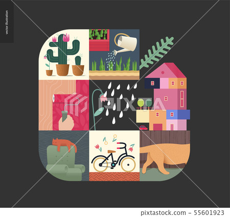 Simple things - home composition on black Simple things - home composition on black 55601923