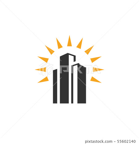 Real estate skyscraper graphic design template - Stock Illustration ...