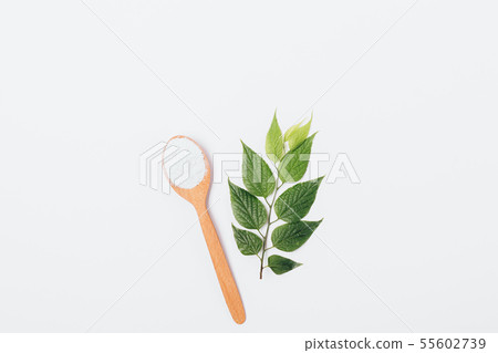 Ingredient for face mask in wooden spoon Ingredient for face mask in wooden spoon 55602739