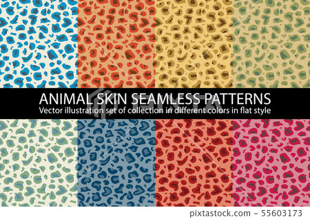 set color animal skin Seamless Pattern vector - Stock Illustration ...