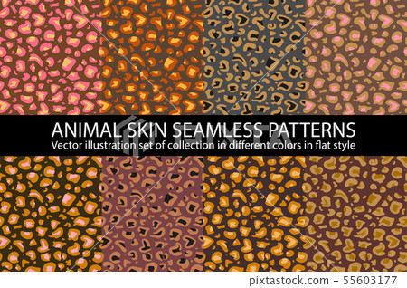 set natural animal skin Seamless Pattern vector 55603177