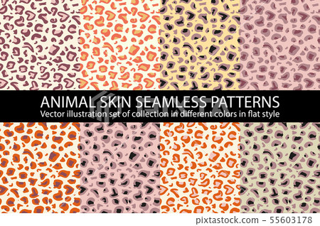 set natural animal skin Seamless Pattern vector - Stock Illustration ...