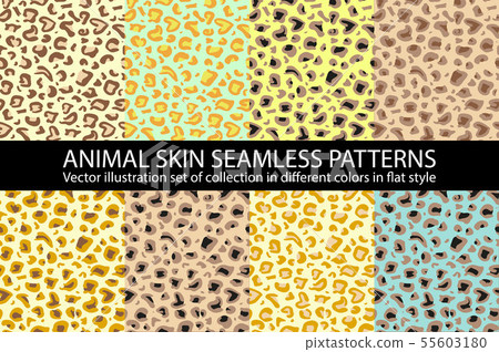 set natural animal skin Seamless Pattern vector - Stock Illustration ...
