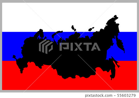 Russia Map 3D in Russian Flag. Russian Federation Vector Map and