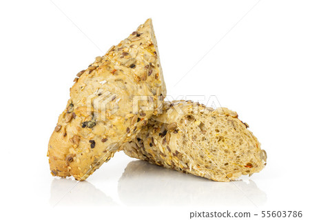Fresh cereal baguette isolated on white 55603786