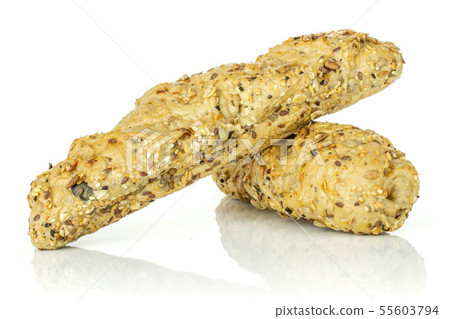 Fresh cereal baguette isolated on white 55603794