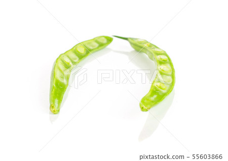Fresh green bean isolated on white 55603866