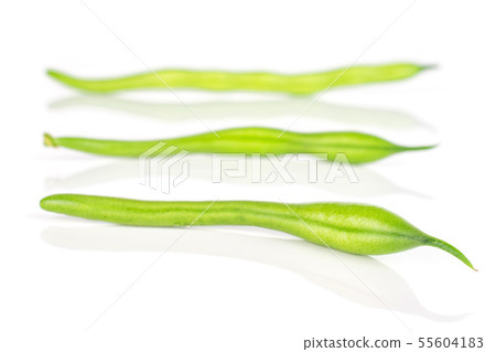 Fresh green bean isolated on white Fresh green bean isolated on white 55604183