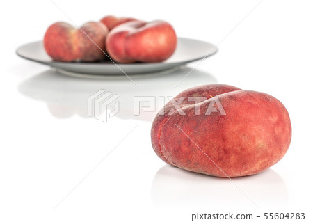 Fresh paraguay peach isolated on white Fresh paraguay peach isolated on white 55604283