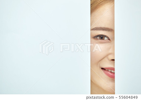 紙，美，年輕的女人 55604849