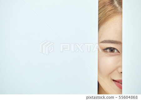 紙，美，年輕的女人 55604868