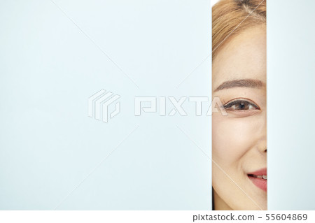 Paper, beauty, young woman 55604869