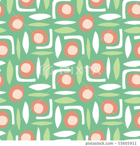 Green Retro Vector Pattern Abstract shapes seamless retro vector pattern... - Stock Illustration ...