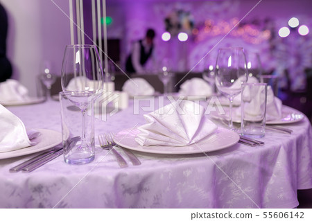 Beautiful table setting with crockery for a party, Beautiful table setting with crockery for a party, 55606142