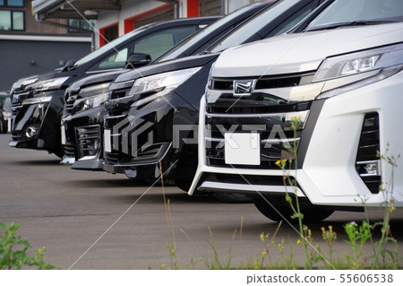 Cars lined up at dealerships Toyota minivans Car image 55606538