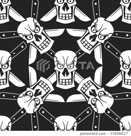 Grunge seamless pattern with skulls. Vector - Stock Illustration ...