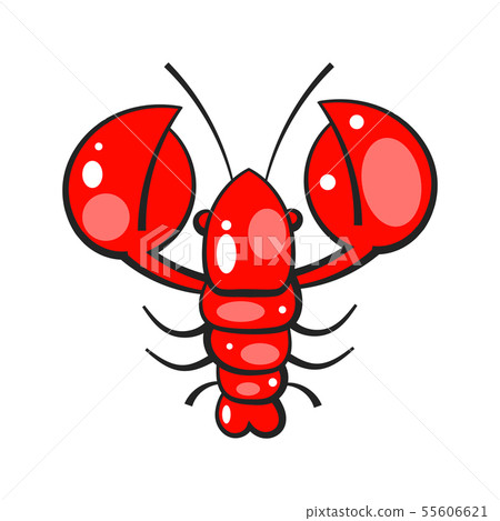 Red crayfish. Template for printing on fabric. Red crayfish. Template for printing on fabric. 55606621