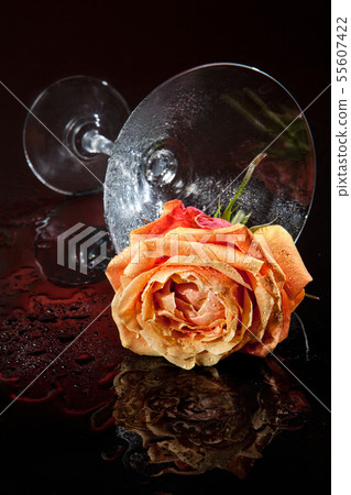 Rose And Glass 55607422