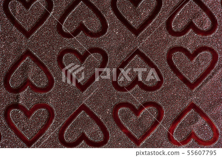 Red hearts on sparkle background 55607795