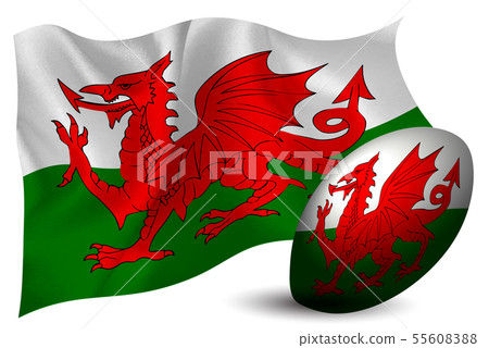 威爾士橄欖球球國旗 55608388
