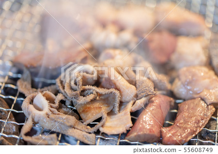 Mixed hormones _ BBQ/BBQ/bbq/charcoal grill/net grill/bincho charcoal/seven wheels/camping/meal/food 55608749