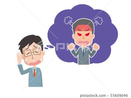 Departure to work, depression, refusal to work, boss, male 55609046