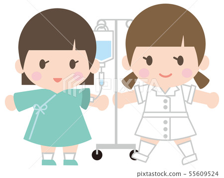 接受滴水的女孩在醫院 55609524