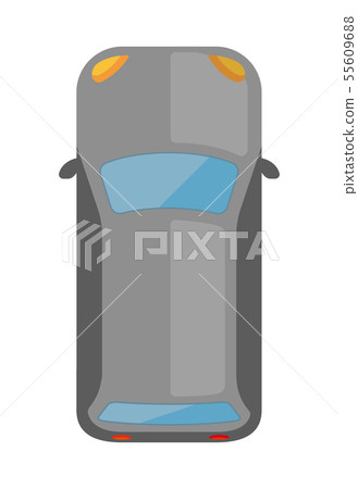 汽車/旅行車類型（頂視圖，俯視圖）圖（灰色） 55609688