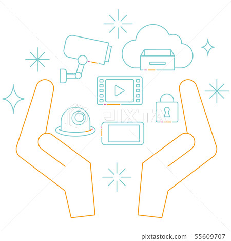 Safe set of 3 color line drawings 55609707