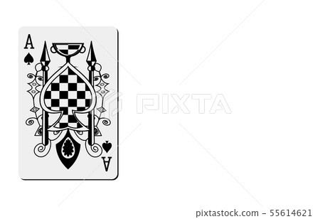 Playing card spade 1 55614621