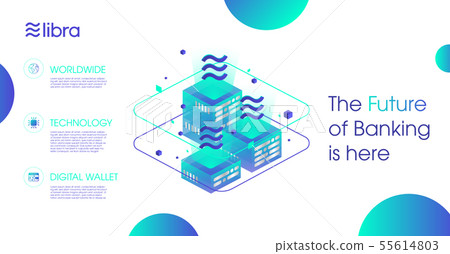 Libra cryptocurrency web template design  55614803