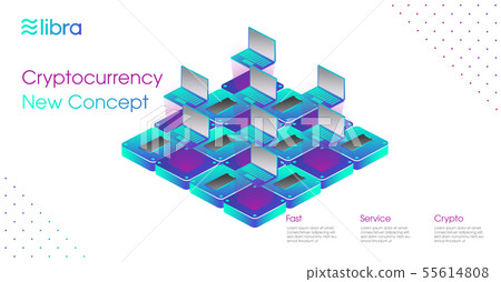 Libra cryptocurrency web template design  55614808