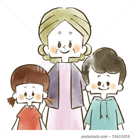 Grandmother and grandson-smile-watercolor Grandmother and grandson-smile-watercolor 55615058