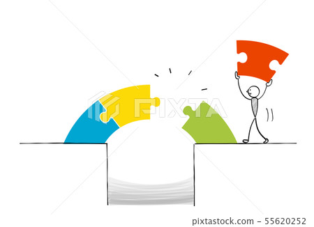 People connected by puzzle 55620252