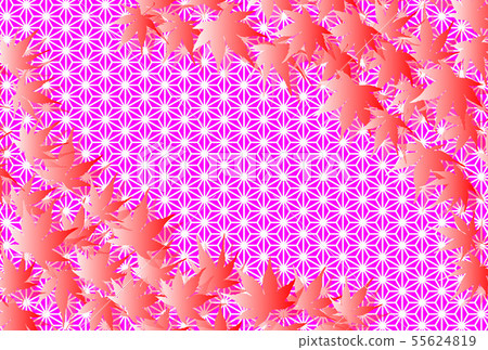 矢量圖日式壁紙，大麻葉圖案，竹葉，秋天的落葉，秋天圖像，落葉，楓樹，免費材料，免費材料 55624819