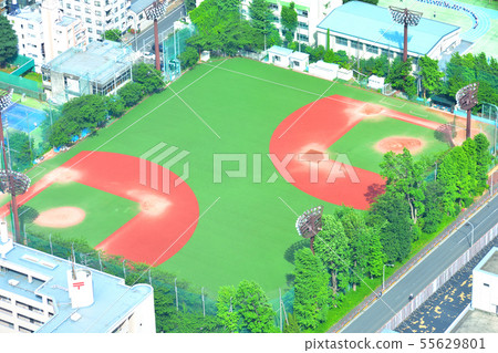 Baseball field seen from above Baseball field seen from above 55629801