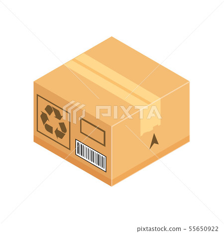 Corrugated box. Isometric vector icon isolated on 55650922