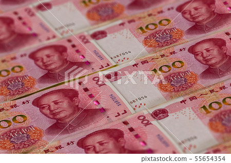 100 Chinese Renminbi banknotes background 55654354