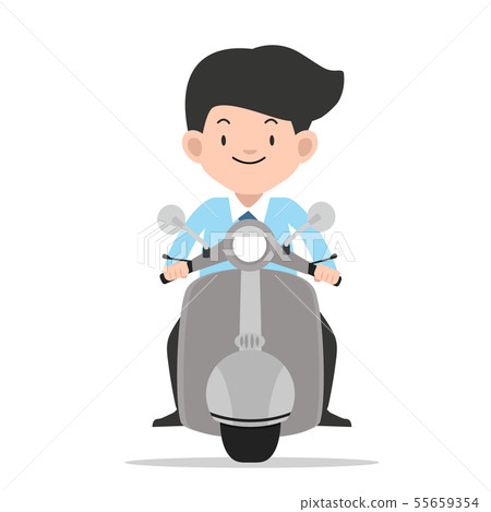 businessman driving front view motorbike vector businessman driving front view motorbike vector 55659354