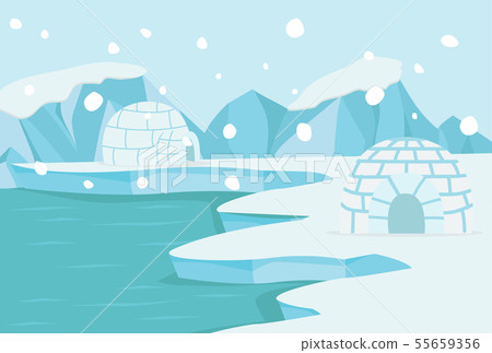 North pole Arctic landscape vector 55659356