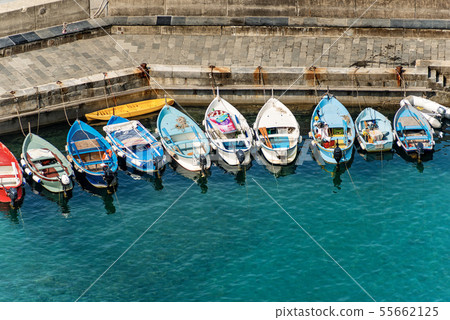 Vernazza harbor with small boats - Liguria Italy Vernazza harbor with small boats - Liguria Italy 55662125