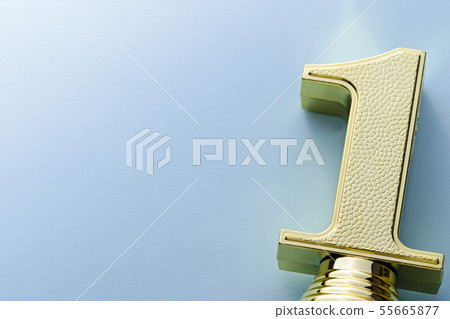 Textured decorative gold winners trophy number one 55665877