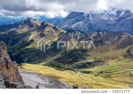 The Sass Pordoi is a relief of the Dolomites, in The Sass Pordoi is a relief of the Dolomites, in 55671777