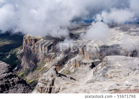 The Sass Pordoi is a relief of the Dolomites, in 55671798