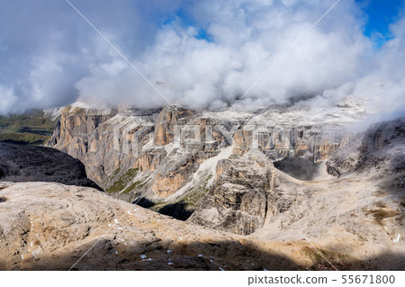 The Sass Pordoi is a relief of the Dolomites, in The Sass Pordoi is a relief of the Dolomites, in 55671800