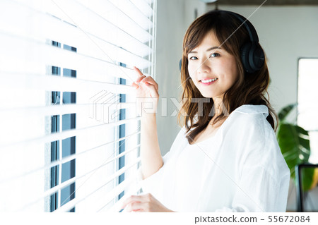 Women Headphones New Life Living Young Women Lifestyle Women Headphones New Life Living Young Women Lifestyle 55672084