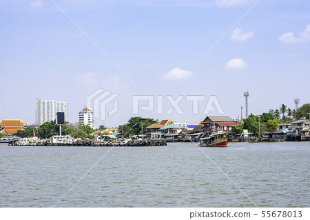A boat load of sand in Chao Phraya River 55678013