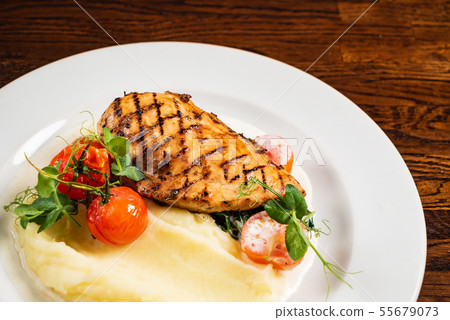 chicken breast with mashed potatoes chicken breast with mashed potatoes 55679073