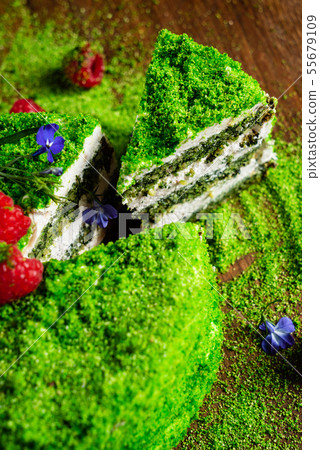 spinach cake with fresh raspberries spinach cake with fresh raspberries 55679109